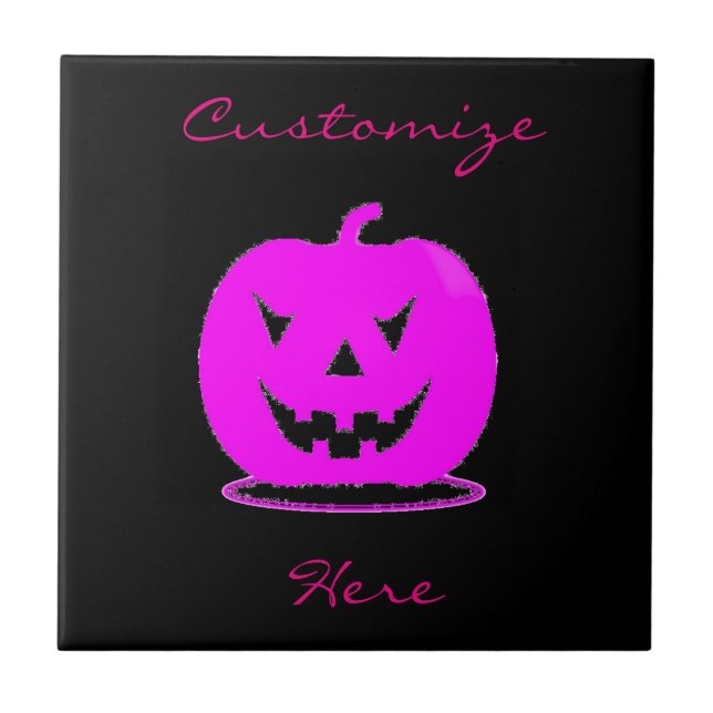 Rosa Jack o'lantern Halloween Thunder_Cove Kakelplatta (Framsidan)