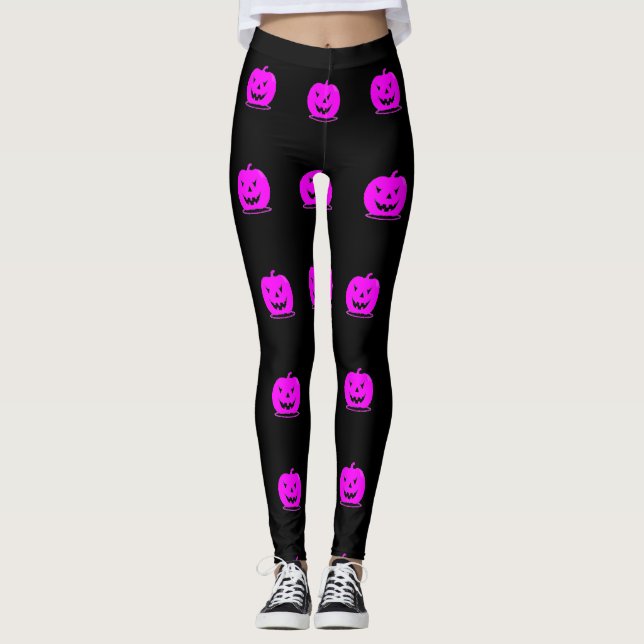 Rosa Jack o'lantern Halloween Thunder_Cove Leggings (Framsida)