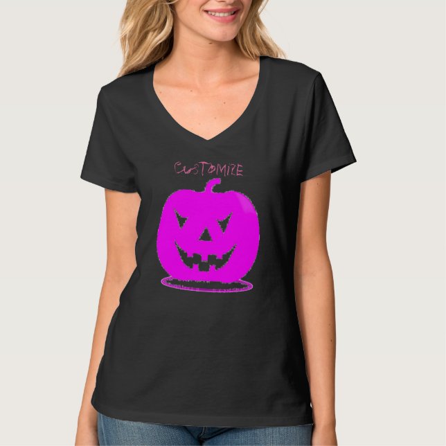 Rosa Jack o'lantern Halloween Thunder_Cove T-shirt (Framsida)
