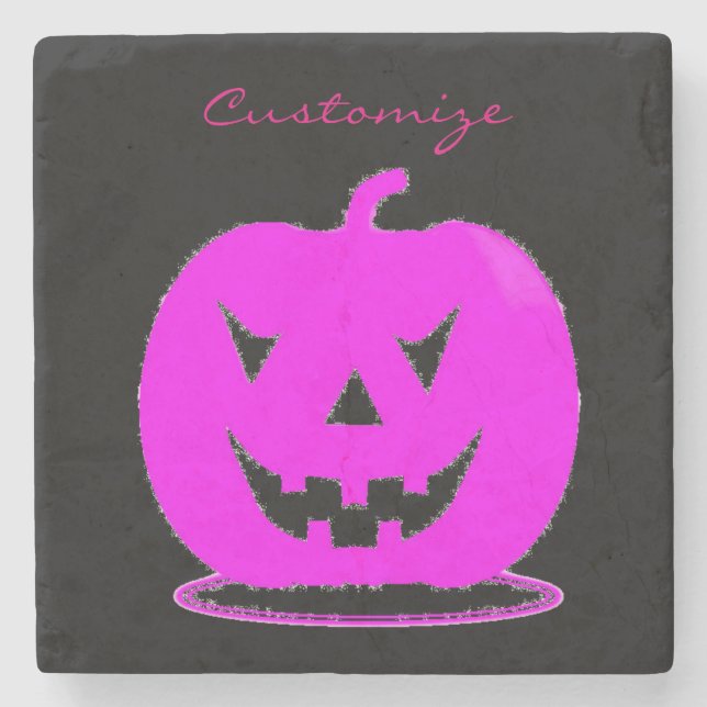 Rosa Jack o'lantern Halloween Thunder_Cove Underlägg Sten (Framsidan)