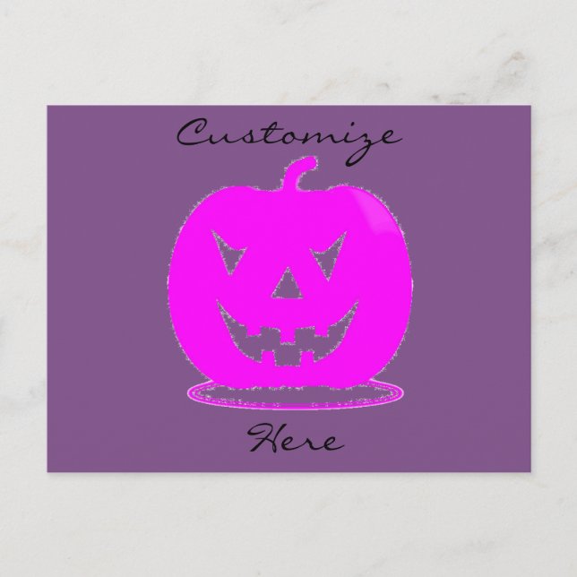 Rosa Jack o'lantern Halloween Thunder_Cove Vykort (Framsida)