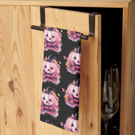 Rosa Jack-O'Lantern Orange Löv Black Halloween Kökshandduk