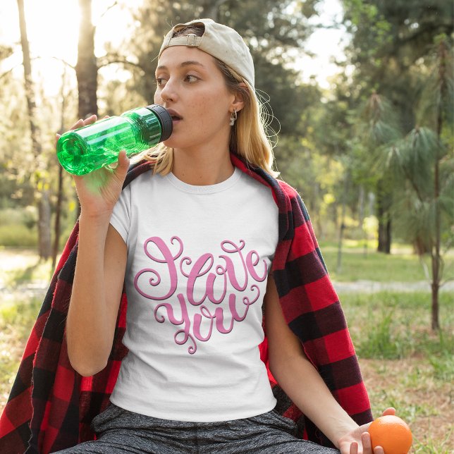 Rosa Jag älskar dig T Shirt (Skapare uppladdad)