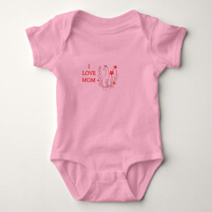 Rosa jag älskar mamma baby bodysuit t shirt