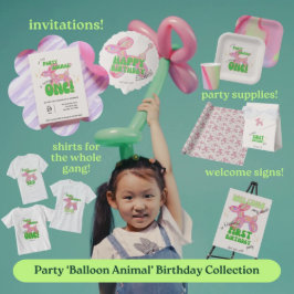 Rosa Jag är Party-ballondjuret 5:e födelsedagen T Shirt