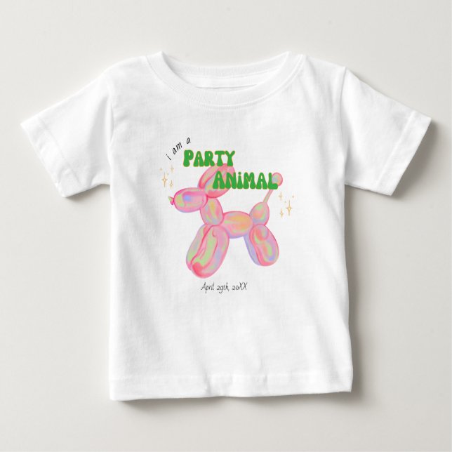 Rosa Jag är Party-barrdjurets födelsedag T Shirt (Framsida)