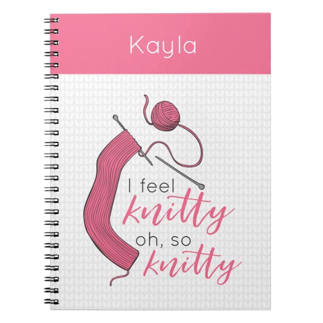 Rosa jag känner Knitty.. Anteckningsbok (Framsidan)
