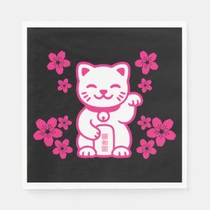 Rosa Japanska Maneki-neko Pappersservett