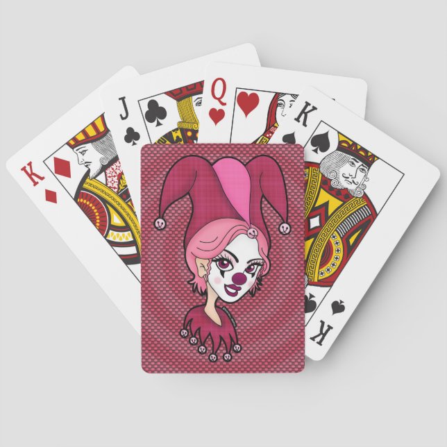 Rosa Jester spelkort (Baksidan)