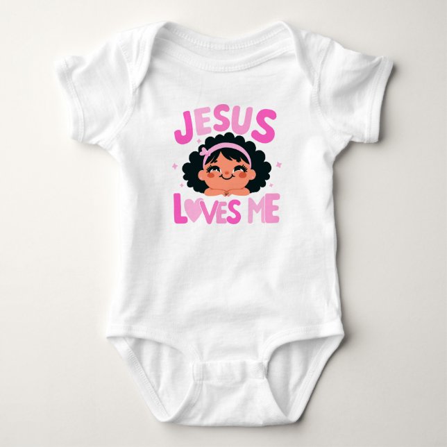 Rosa "Jesus Kärlek Me"-design T Shirt (Framsida)