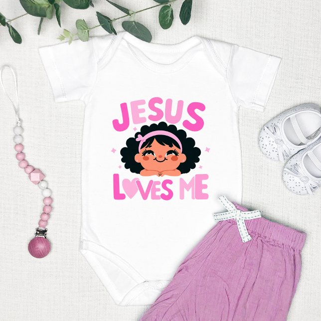 Rosa "Jesus Kärlek Me"-design T Shirt (Skapare uppladdad)