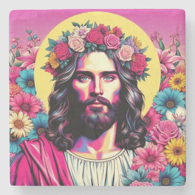 Rosa Jesus underlägg! Stenunderlägg (Framsidan)