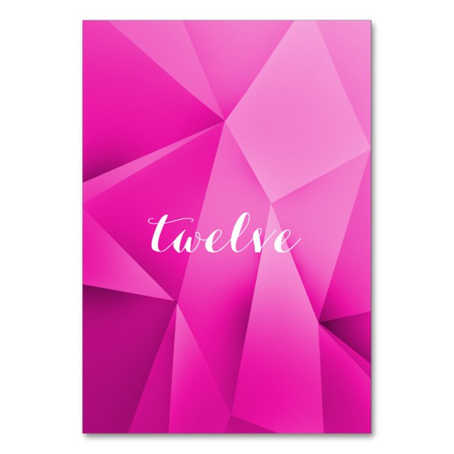 Rosa Jewel Tones Bordsnummer Card (Framsidan)