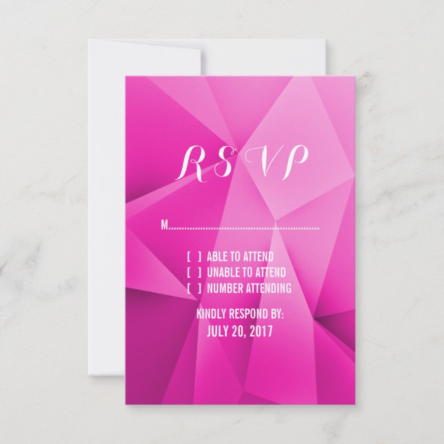 Rosa Jewel Tones Bröllop OSA Card (Framsida)