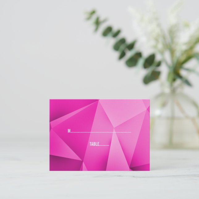 Rosa Jewel Tones Bröllop Place Cards Placeringskort (Stående Fram)
