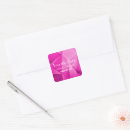 Rosa Jewel Tones Save the Date Stickers Fyrkantigt Klistermärke
