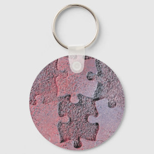 Rosa Jigszawa Puzzle for Autism Awareness Månad Nyckelring