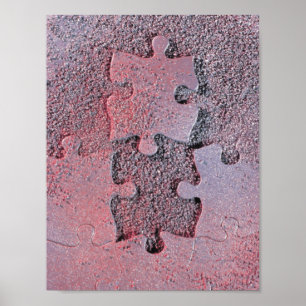 Rosa Jigszawa Puzzle for Autism Awareness Månad Poster