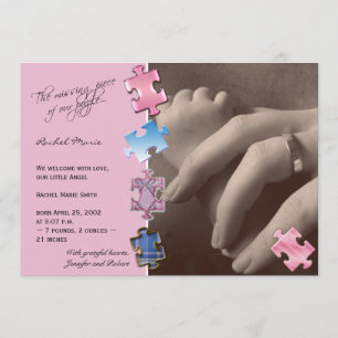 Rosa Jigszawa Puzzle Photo Baby annons Meddelande