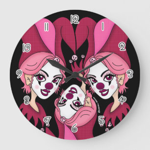 Rosa Jokern Jester Stor Klocka