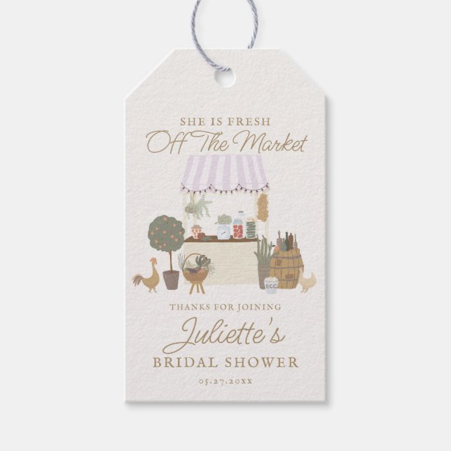 Rosa Jordbrukare Marknaden för lokal Möhippa Presentetikett (Framsidan)