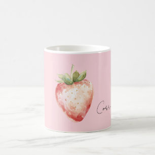 Rosa Jordgubb Frukt Kaffemugg