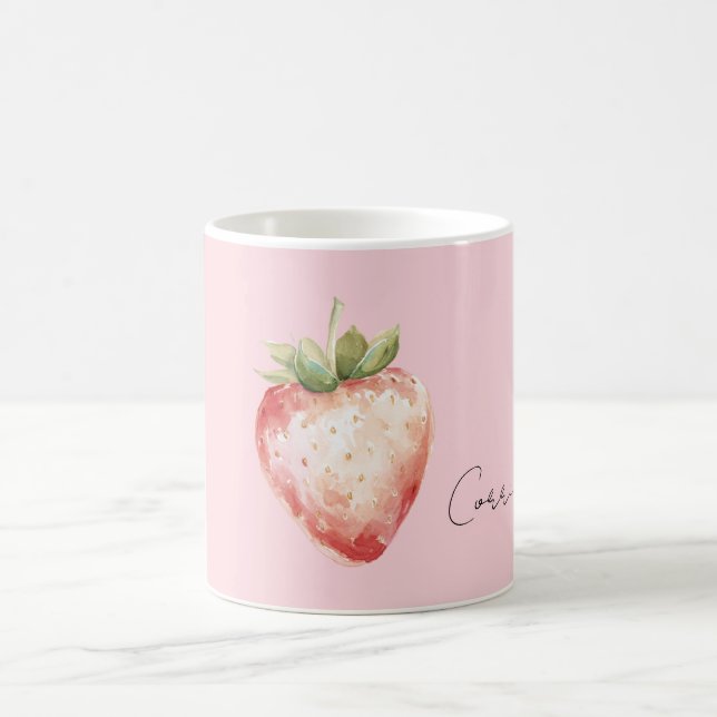 Rosa Jordgubb Frukt Kaffemugg (Center)