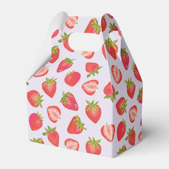 Rosa Jordgubb Frukt Mönster Presentaskar (Framsidan Sidan)