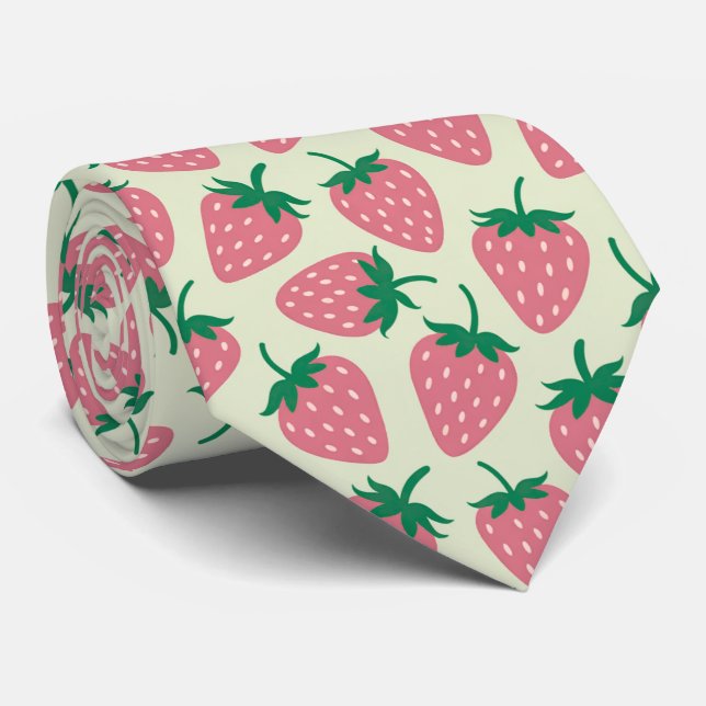 Rosa jordgubb sommarmönster slips (Rullad)