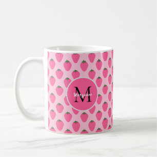 Rosa Jordgubbar, anpassningsbar söt Kaffemugg