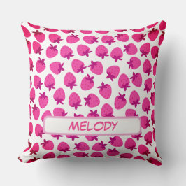 rosa Jordgubbar fält Sommarbädd frukt, första gång Kudde