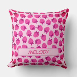 rosa Jordgubbar fält Sommarbädd frukt, första gång Kudde