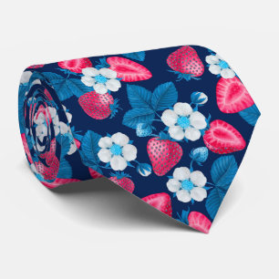 Rosa jordgubbar i blått slips