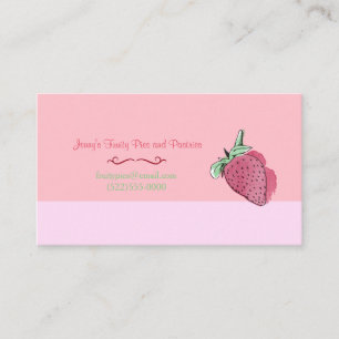 Rosa jordgubbedesign och logotyp visitkort