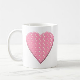 Rosa jordgubbeHeart. Kaffemugg