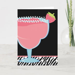Rosa jordgubbemargaritadrink kort
