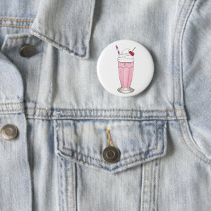 Rosa Jordgubberry Ice Cream Shake Milkshake Desser Knapp