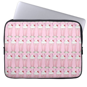 Rosa Jordgubberry Ice Cream Shake Milkshake Desser Laptop Sleeve