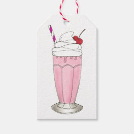 Rosa Jordgubberry Ice Cream Shake Milkshake Desser Presentetikett