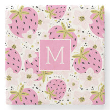 Rosa Jordgubbs Anpassningsbar Monogram