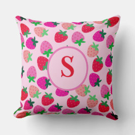 rosa jordgubbsbär fält sommarsäcksfrukt kudde