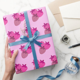 rosa jordgubbsbär fält sommarsöt naturfrukt presentpapper