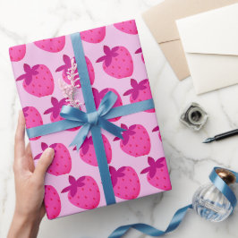 rosa jordgubbsbär fält sommarsöt naturfrukt presentpapper