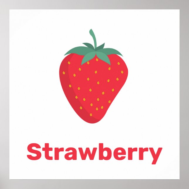 Rosa jordgubbsbär med ord poster (Framsidan)