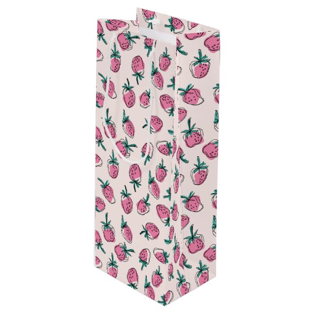 Rosa jordgubbsbär mönster (Framsidan Vinklad)