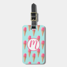 Rosa jordgubbsice Cream Cone Mönster, Blue