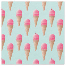 Rosa jordgubbsice Cream Cone Mönster, Blue