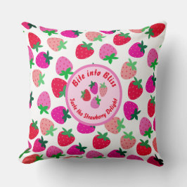 rosa jordgubbsodlare i fält sommar kudde