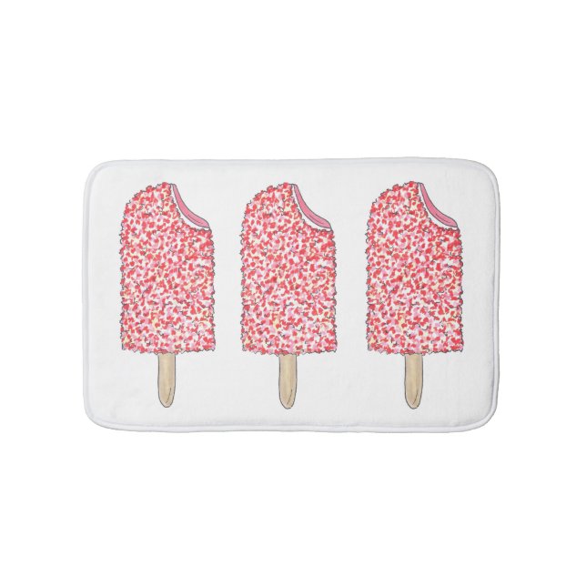Rosa Jordgubbsodling Eclair Ice Cream Popsicle Pop Badrumsmatta (Framsidan)
