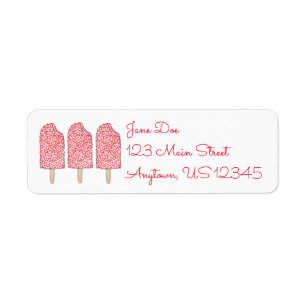 Rosa Jordgubbsodling - Eclair Popsicles-etiketter Returadress Etikett